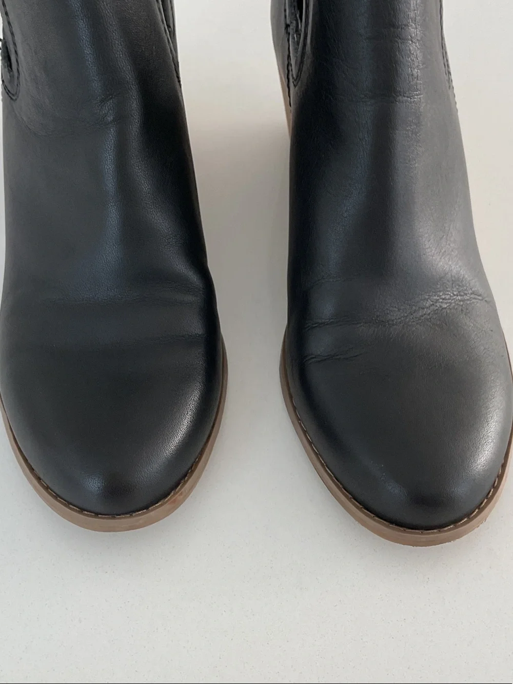 TOMS Wedge Ankle Booties - Black Leather